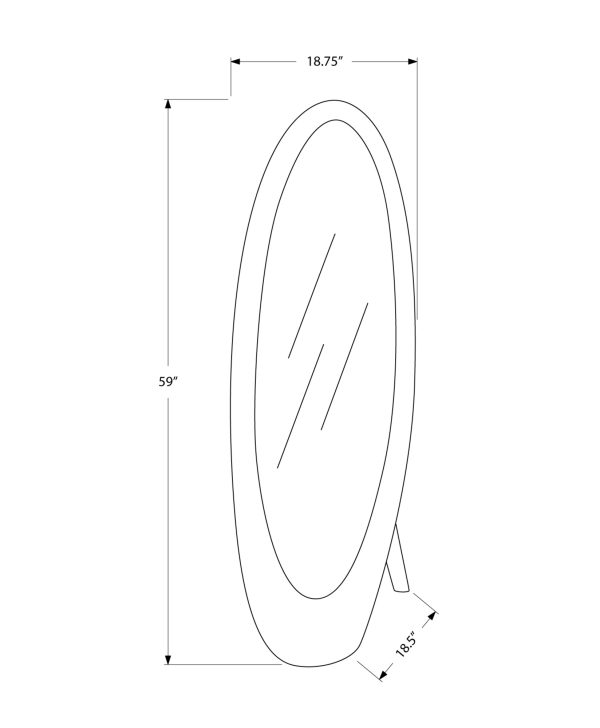 18.5" x 18.75" x 59" Grey Oval Frame  Mirror - Image 3