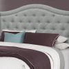 66.5" x 87.5" x 56.5" Grey Linen With Chrome Trim - Queen Size Bed - Image 2