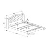 66.5" x 87.5" x 56.5" Grey Linen With Chrome Trim - Queen Size Bed - Image 3