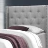 45.25" x 82.75" x 49.75" Grey Linen With Chrome Trim - Twin Size Bed - Image 2