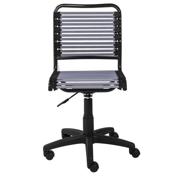 Gray Flat Bungie Cord Low Back Rolling Office Chair - Image 2