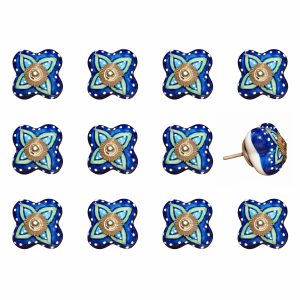 1.5" x 1.5" x 1.5" Ceramic Metal Multicolor 12 Pack Knob