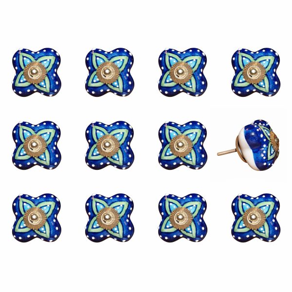 1.5" x 1.5" x 1.5" Ceramic Metal Multicolor 12 Pack Knob