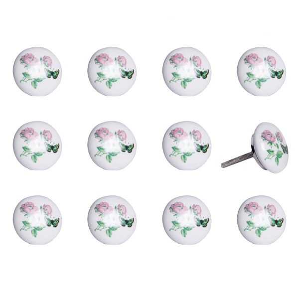 1.5" x 1.5" x 1.5" Ceramic Metal Multicolor 12 Pack Knob