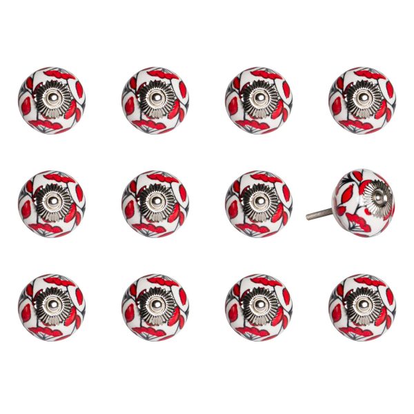 1.5" x 1.5" x 1.5" Ceramic Metal Multicolor 12 Pack Knob