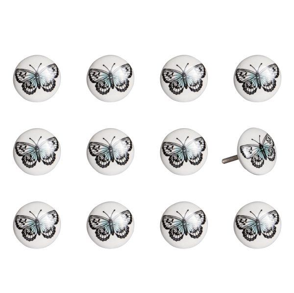 1.5" x 1.5" x 1.5" Ceramic Metal Multicolor 12 Pack Knob