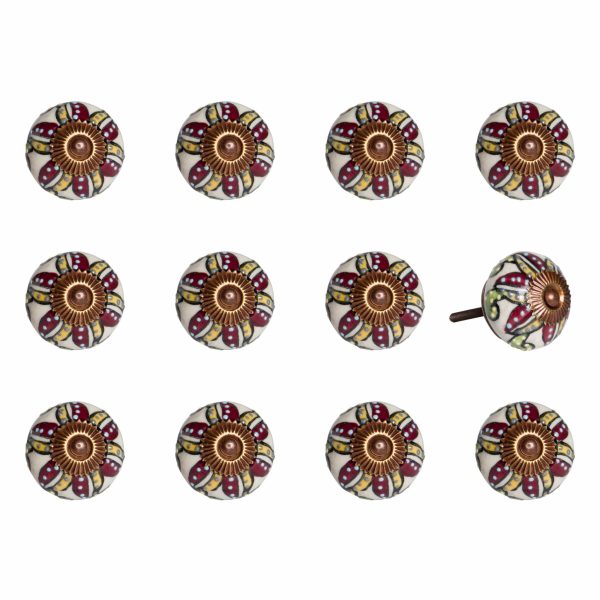 1.5" x 1.5" x 1.5" Ceramic Metal Multicolor 12 Pack Knob