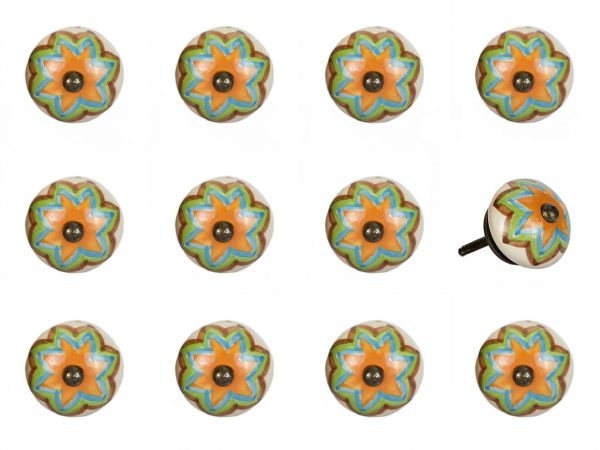 1.5" x 1.5" x 1.5" Ceramic Metal Multicolor 12 Pack Knob
