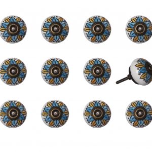 1.5" x 1.5" x 1.5" Ceramic Metal Multicolor 12 Pack Knob