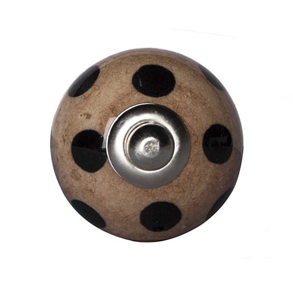 1.5" x 1.5" x 1.5" Ceramic Metal Brown Black 12 Pack Knob - Image 2