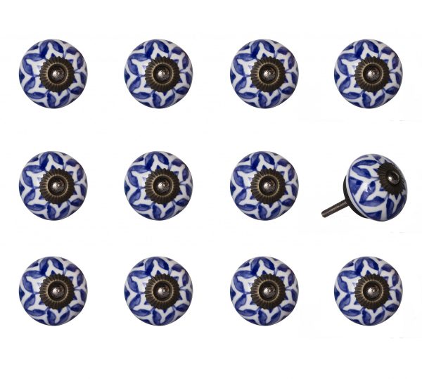 1.5" x 1.5" x 1.5" Ceramic Metal Multicolor 12 Pack Knob