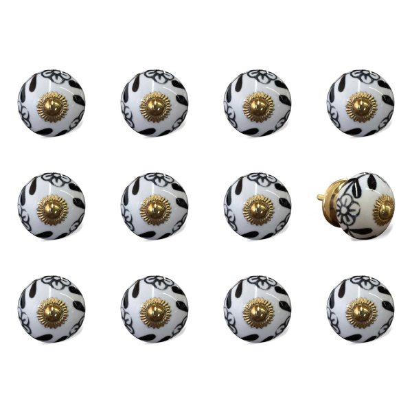 1.5" x 1.5" x 1.5" Ceramic Metal Multicolor 12 Pack Knob
