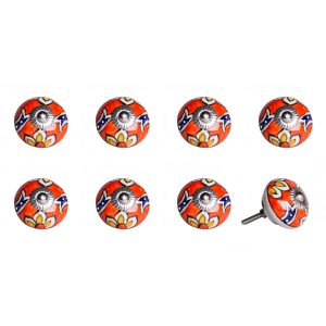 1.5" x 1.5" x 1.5" Ceramic Metal Multicolor 8 Pack Knob