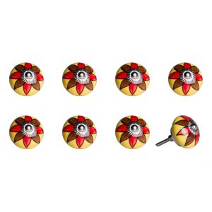 1.5" x 1.5" x 1.5" Ceramic Metal Multicolor 8 Pack Knob