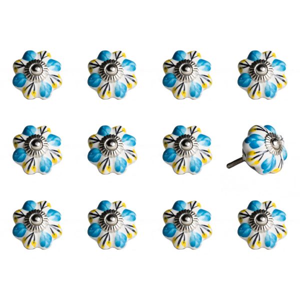 1.5" x 1.5" x 1.5" Ceramic Metal Multicolor 12 Pack Knob