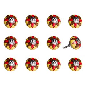 1.5" x 1.5" x 1.5" Ceramic Metal Multicolor 12 Pack Knob
