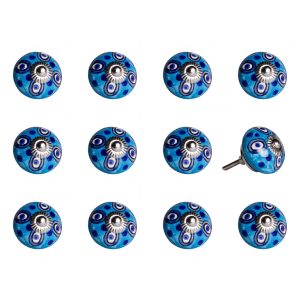 1.5" x 1.5" x 1.5" Ceramic Metal Multicolor 12 Pack Knob