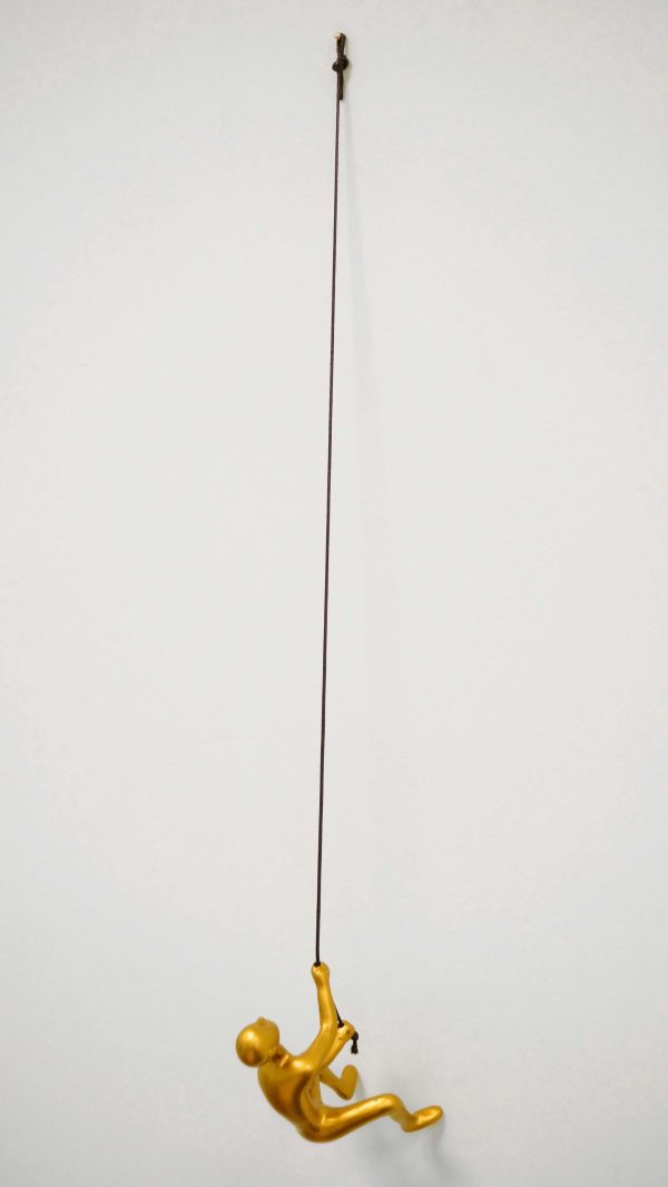6" Gold Unique Climbing Man Wall Art - Image 3