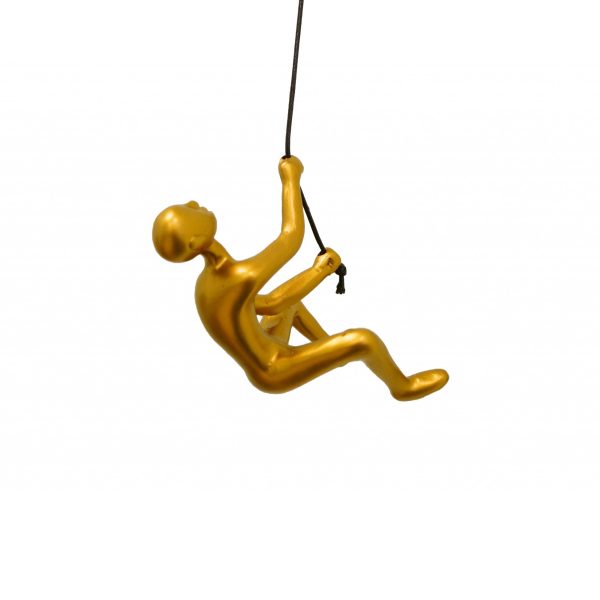 6" Gold Unique Climbing Man Wall Art - Image 4
