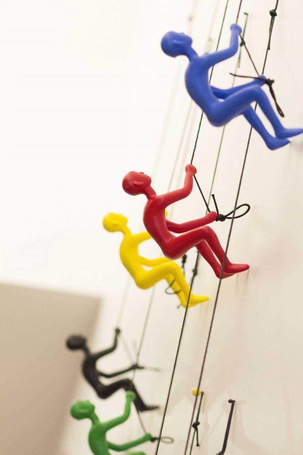 6" Blue Unique Climbing Man Wall Art - Image 4