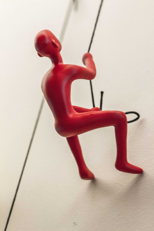 6" Red Unique Climbing Man Wall Art - Image 2