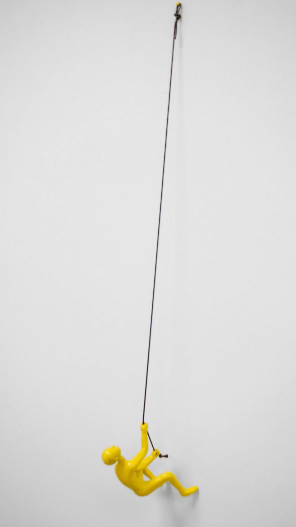 6" Yellow Unique Climbing Man Wall Art - Image 3