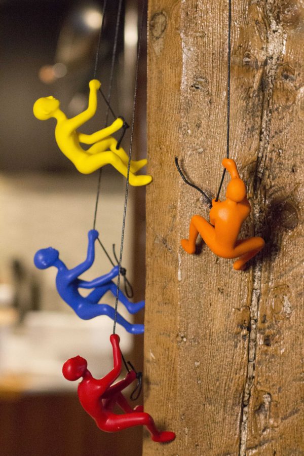 6" Yellow Unique Climbing Man Wall Art - Image 4