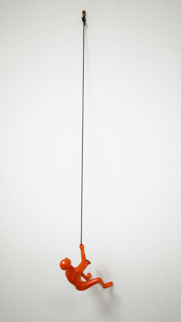 6" Orange Unique Climbing Man Wall Art - Image 3