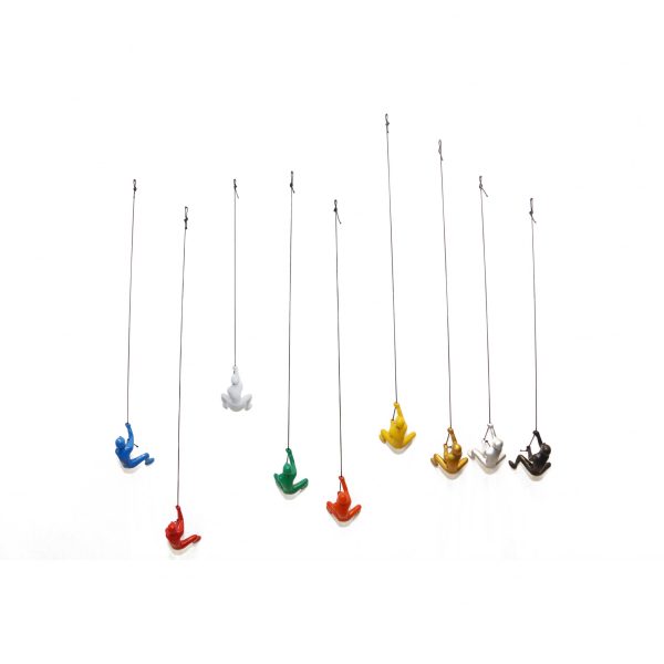 6" x 3" x 3" Resin Multicolor 9 Pack Climbing Man - Image 4