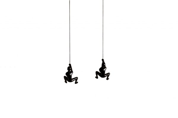 Set of Two 6" Black Unique Climbing Men Wall Art