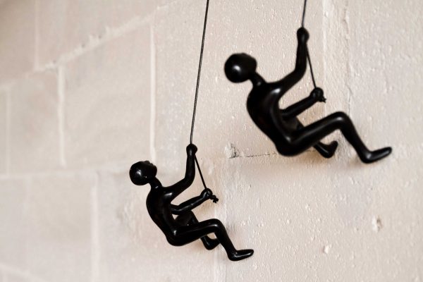 Set of Two 6" Black Unique Climbing Men Wall Art - Image 2