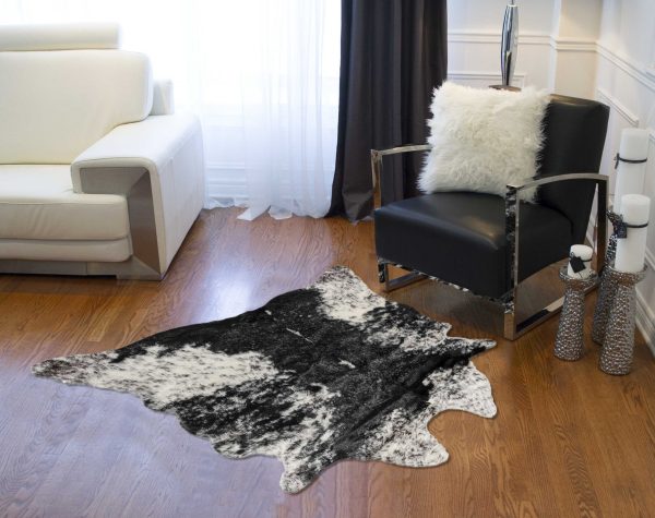 S&P Black White Animal Print Area Rug - Image 3