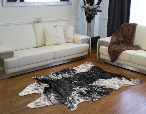S&P Black White Animal Print Area Rug - Image 3