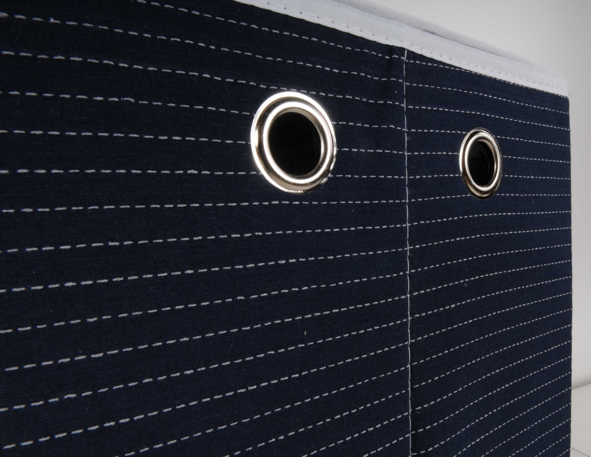 Foldable Navy Blue Fabric Lined Storage Basket - Image 2