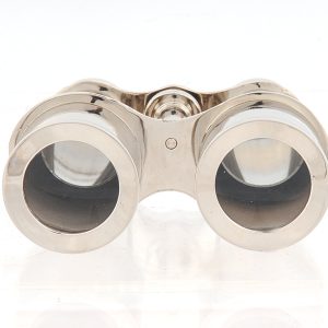 5.5" x 3" x 5" Brass Binocular With Leather Case