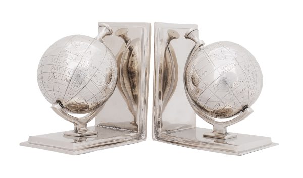 4.5" x 6.75" x 7.75" Alum Globe Bookend Set Of Two - Image 2