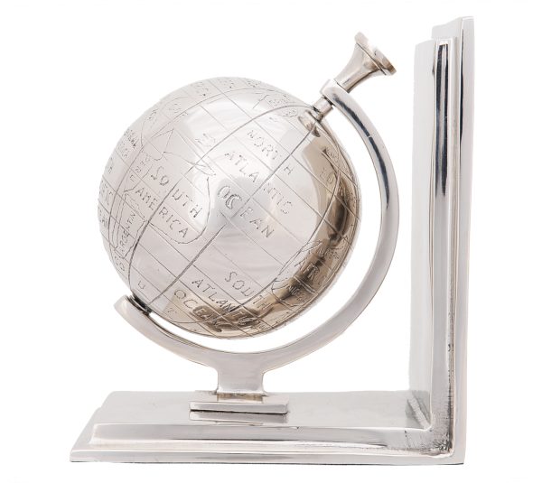 4.5" x 6.75" x 7.75" Alum Globe Bookend Set Of Two - Image 4