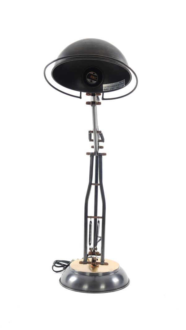 8" x 14" x 33" Brass TableSpring Lamp On Round Base - Image 5