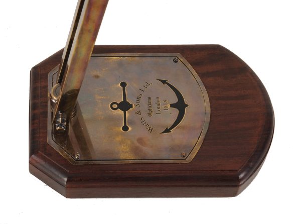 7.5" x 14.5" x 28" Brass Big Magnifier Glass With Wooden Base - Image 2