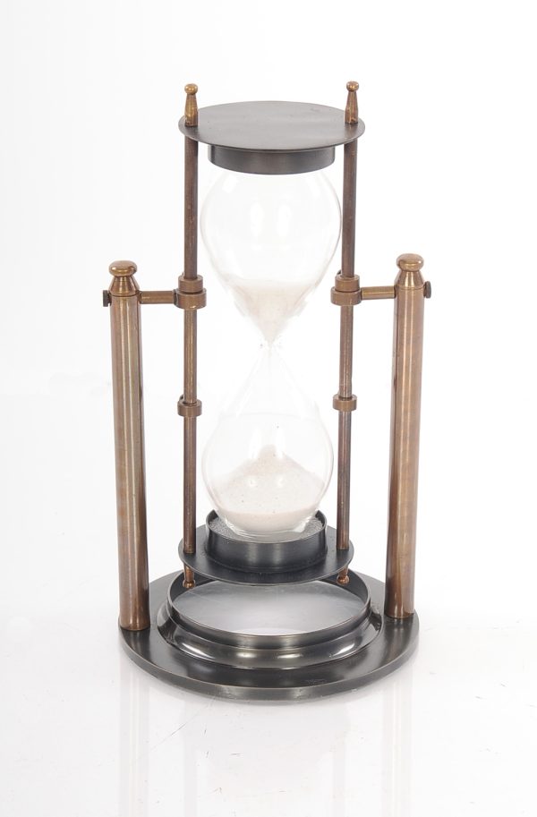 4.5" x 4.5" x 8.5" Brass Revolving Sandtimer - Image 3