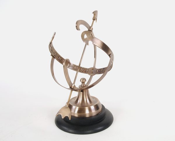 8" x 10" x 14.25" Brass Armillary On Wooden Base - Image 4