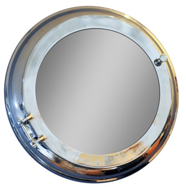 21" x 21" x 3.5" Aluminum Wall Mirror with Storage