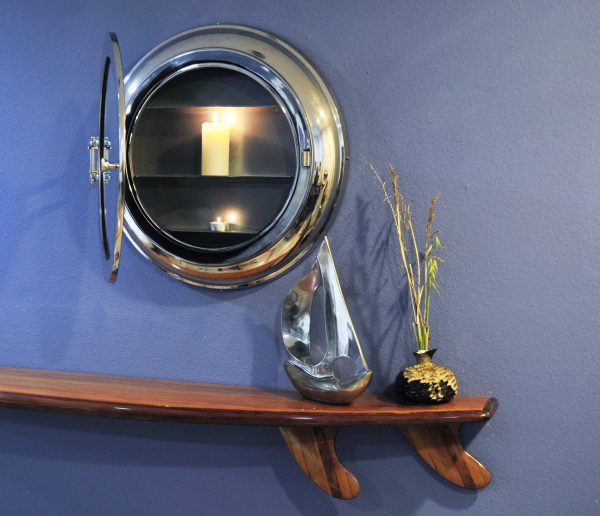 21" x 21" x 3.5" Aluminum Wall Mirror with Storage - Image 4