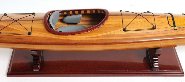 Rich Cedar Kayak Model Sculpture - Image 2