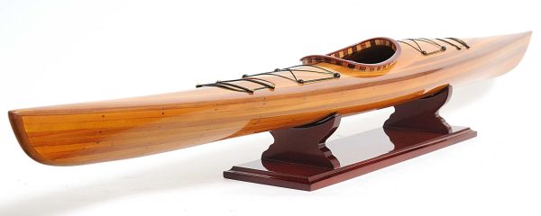 Rich Cedar Kayak Model Sculpture - Image 4