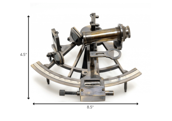 8.5" x 8" x 4.5" Nautical Sextant in Wood Box  Large - Image 5