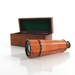 2.25" x 16" x 2.25" Handheld Telescope in Wood Box