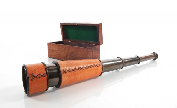 2.25" x 16" x 2.25" Handheld Telescope in Wood Box - Image 2