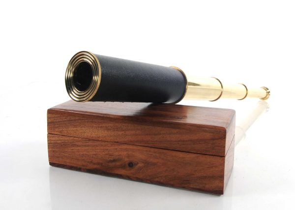 1.5" x 15" x 1.5" Handheld Telescope in Wood Box - Image 2