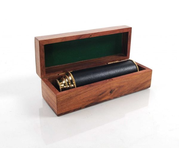 1.5" x 15" x 1.5" Handheld Telescope in Wood Box - Image 3